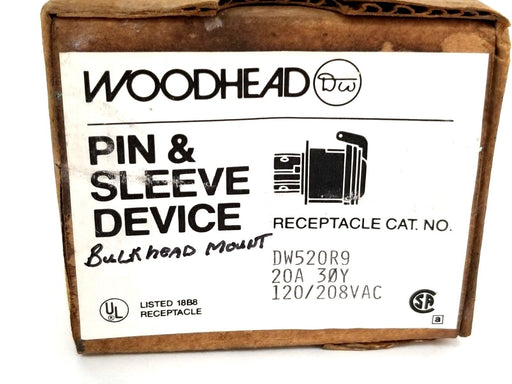 NIB WOODHEAD DW520R9 PIN & SLEEVE RECEPTACLE 20A 30Y 120/208VAC