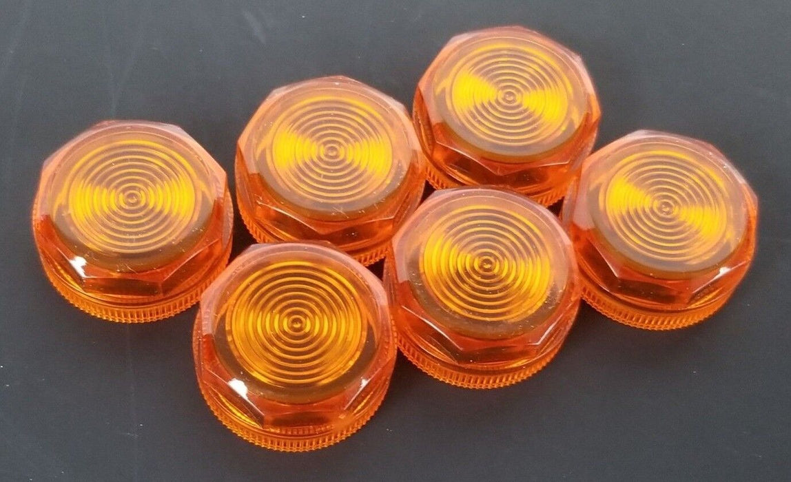 BOX OF 6 NEW CUTLER HAMMER E22AE9 PLASTIC LENSES AMBER FOR INDICATING LIGHT