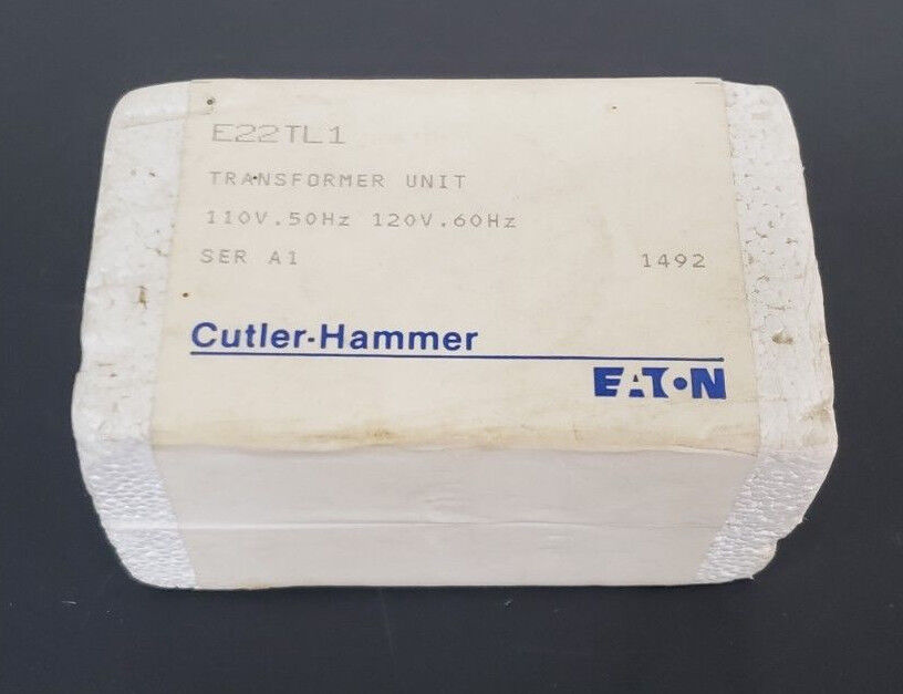 NEW EATON CUTLER-HAMMER E22TL1 TRANSFORMER UNIT SER. A1, 110V 50HZ, 120V 60HZ