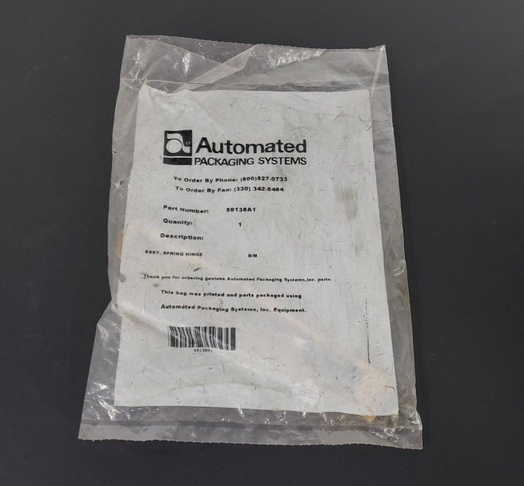 NIB AUTOMATED PACKAGING SYSTEMS 59138A1 SPRING HINGE ASSY