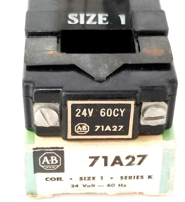 ALLEN BRADLEY 71A27 CONTACTOR COIL SIZE: 1 SER. K 24V-60HZ