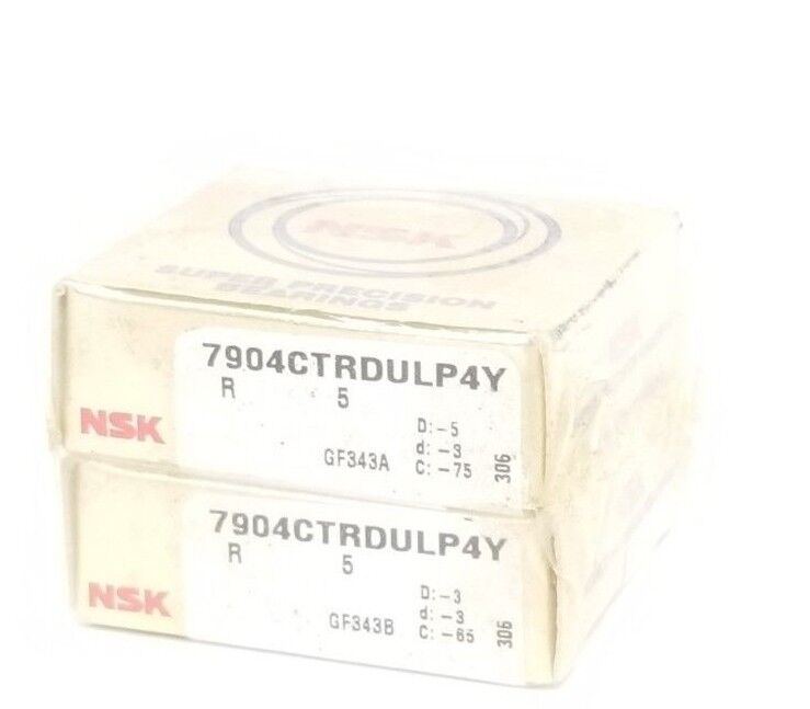 SET OF 2 F/S NSK 7904CTRDULP4Y SUPER PRECISION ANGULAR CONTACT BEARINGS