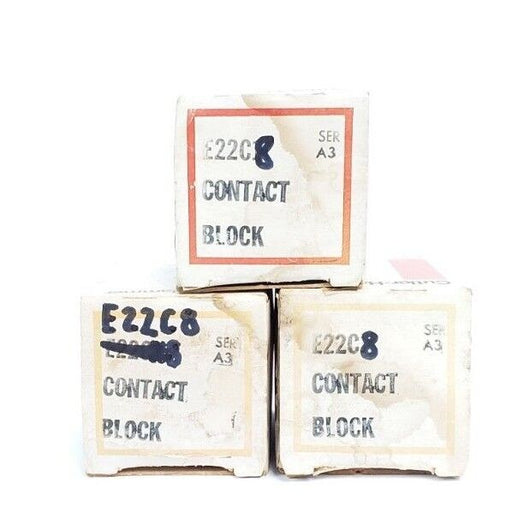 LOT OF 3 NIB EATON CUTLER-HAMMER E22C8 CONTACT BLOCKS SER. A3