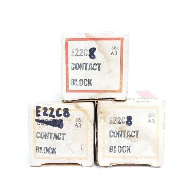 LOT OF 3 NIB EATON CUTLER-HAMMER E22C8 CONTACT BLOCKS SER. A3