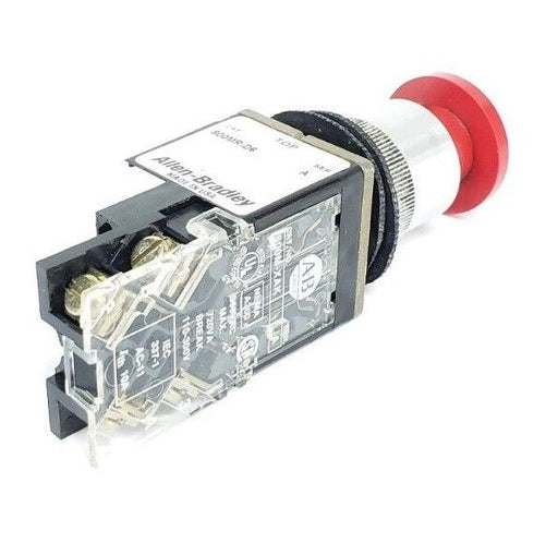 ALLEN-BRADLEY 800MR-D6 SER. A PUSHBUTTON 800MRD6 W/ 800M-XAK CONTACT BLOCK