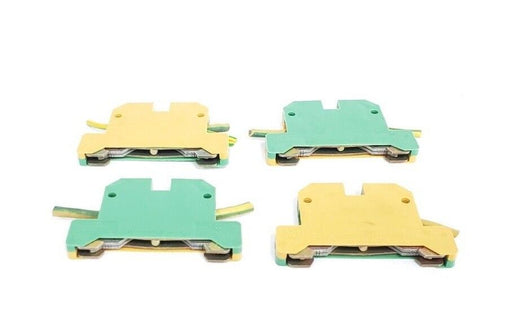 LOT OF 4 WEIDMULLER EK-2.5/35 TERMINAL BLOCKS 2.5 MM GREEN/YELLOW