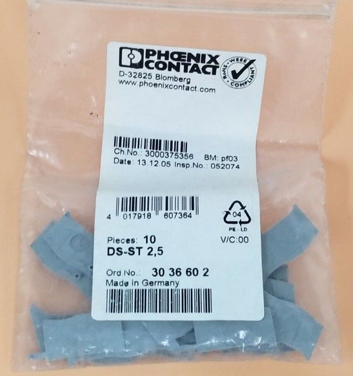 BAG OF 10 NEW PHOENIX CONTACT DS-ST 2,5 COVER SEGMENTS 3036602 DSST25