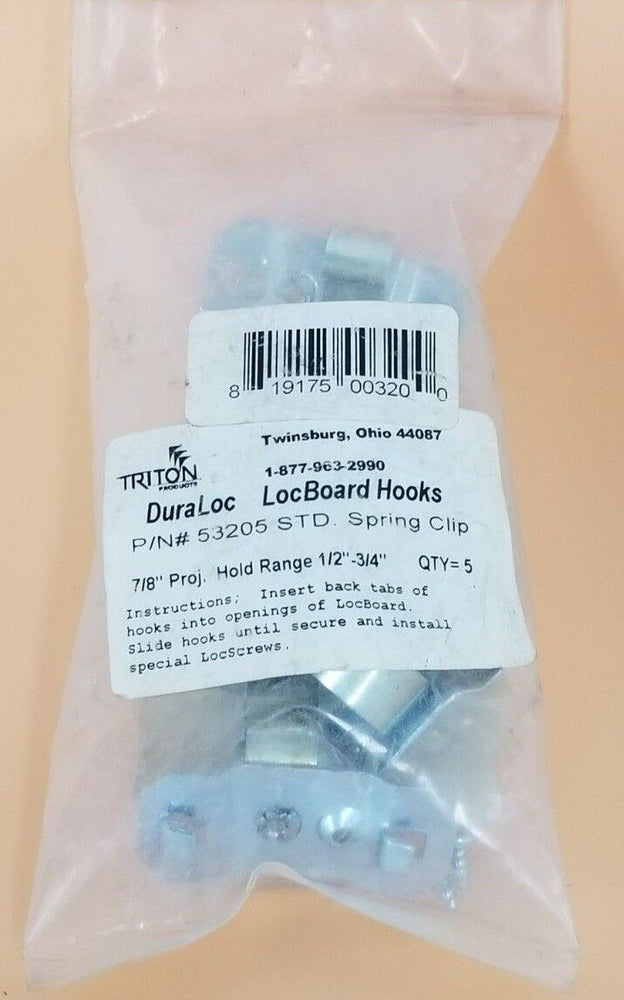 BAG OF 5 NEW GRAINGER 6YE13 STD SPRING CLIPS 7/8'' PROJ. DURA LOC P/N# 53205