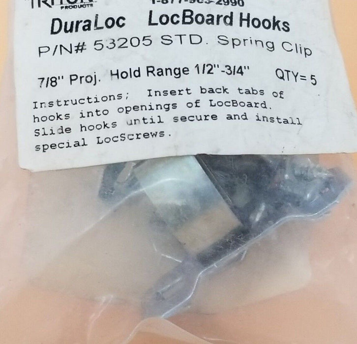 BAG OF 5 NEW GRAINGER 6YE13 STD SPRING CLIPS 7/8'' PROJ. DURA LOC P/N# 53205