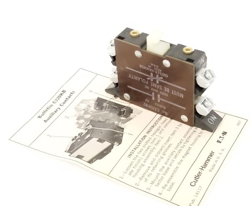 LOT OF 3 NIB CUTLER HAMMER C320KB2 AUXILIARY CONTACTS SER. A2 1N.O.- 1N.C.