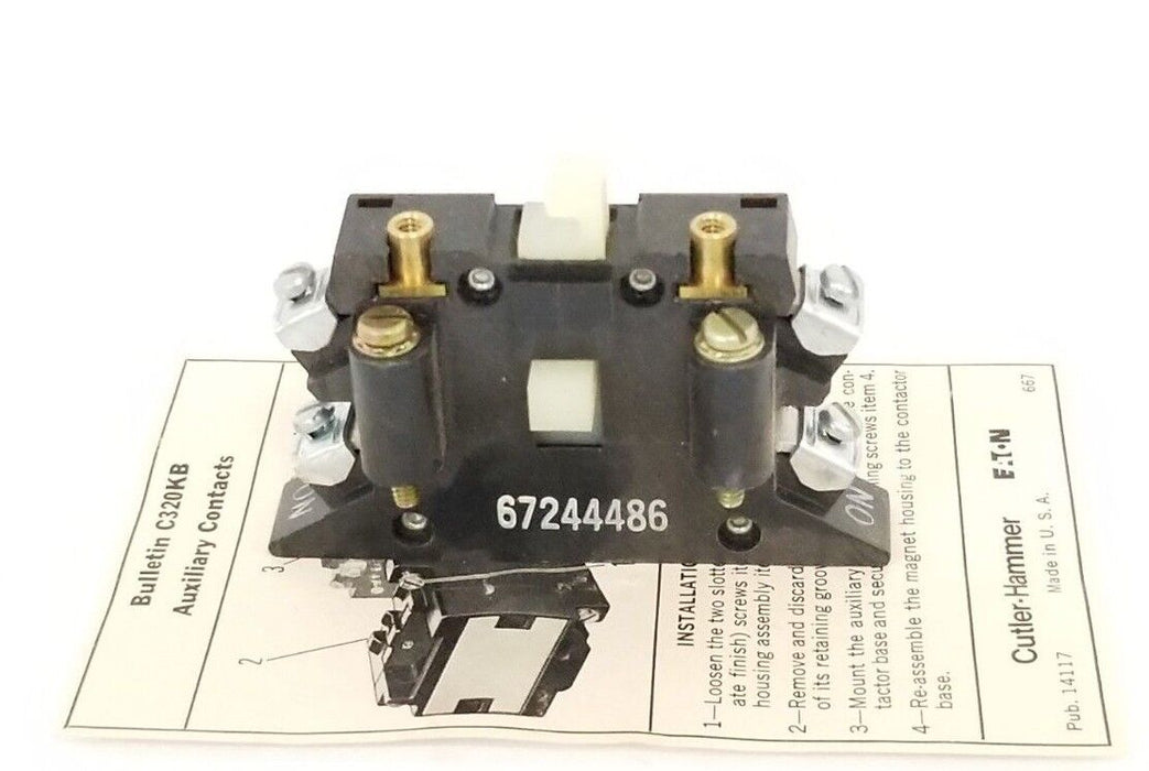 LOT OF 3 NIB CUTLER HAMMER C320KB2 AUXILIARY CONTACTS SER. A2 1N.O.- 1N.C.