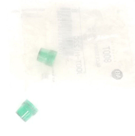 LOT OF 2 NEW ALLEN BRADLEY 800T-N122G SER. B PILOT LIGHT CAPS, GREEN, 800TN122G