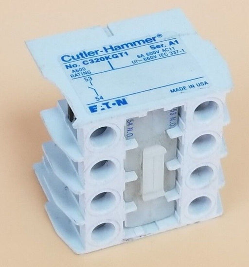 CUTLER-HAMMER C320KGT1 SER. A1 AUX CONTACT TOP MOUNT 1-NO (DAMAGED)