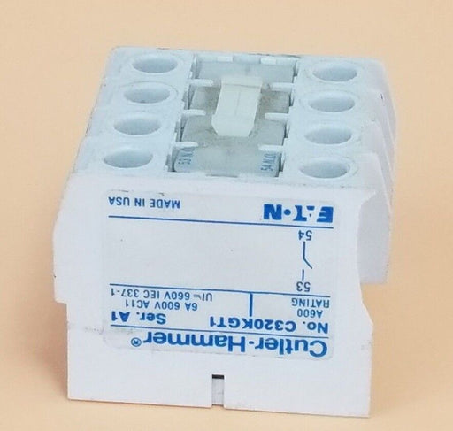 CUTLER-HAMMER C320KGT1 SER. A1 AUX CONTACT TOP MOUNT 1-NO (DAMAGED)