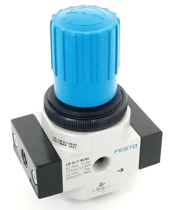 NIB FESTO ELECTRIC LR-1/8-D-7-MINI PRESSURE REGULATOR W/ MA-40-10-1/8 GAUGE