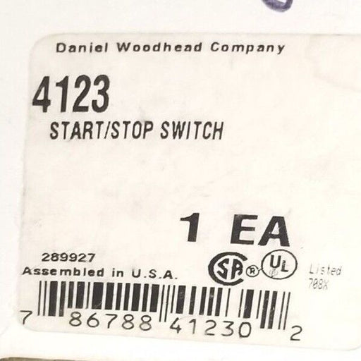 WOODHEAD 4123 PUSHBUTTON START/STOP SADDLE SWITCH 40-100022 289927