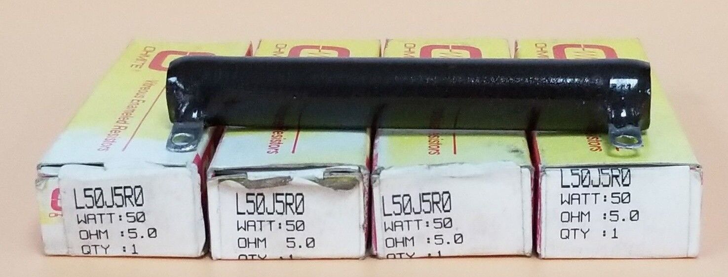 LOT OF 4 NIB OHMITE L50J5R0 RESISTORS 5 OHM 50W