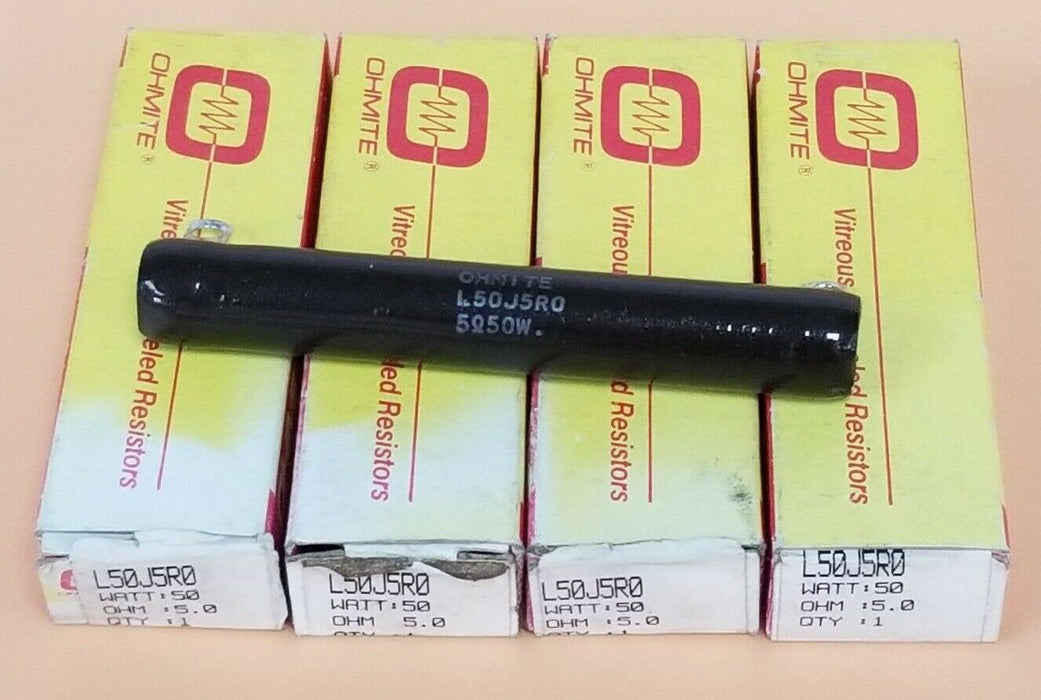LOT OF 4 NIB OHMITE L50J5R0 RESISTORS 5 OHM 50W