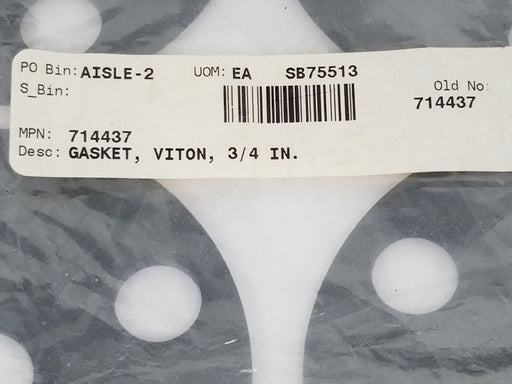 LOT OF 4 NEW GENERIC 714437 VITON GASKETS, 3/4 INCH