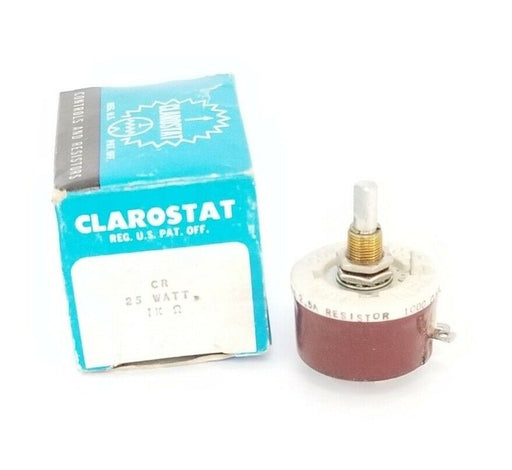NIB CLAROSTAT CR25 RESISTOR 2.5AMP 1KOHMW THRUHOLE MOUNT 25W