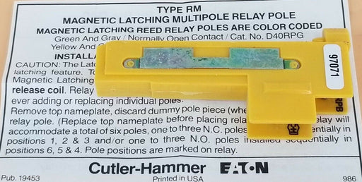 LOT OF 10 NIB EATON CUTLER HAMMER D40RPB REED RELAYS 1 N.C.