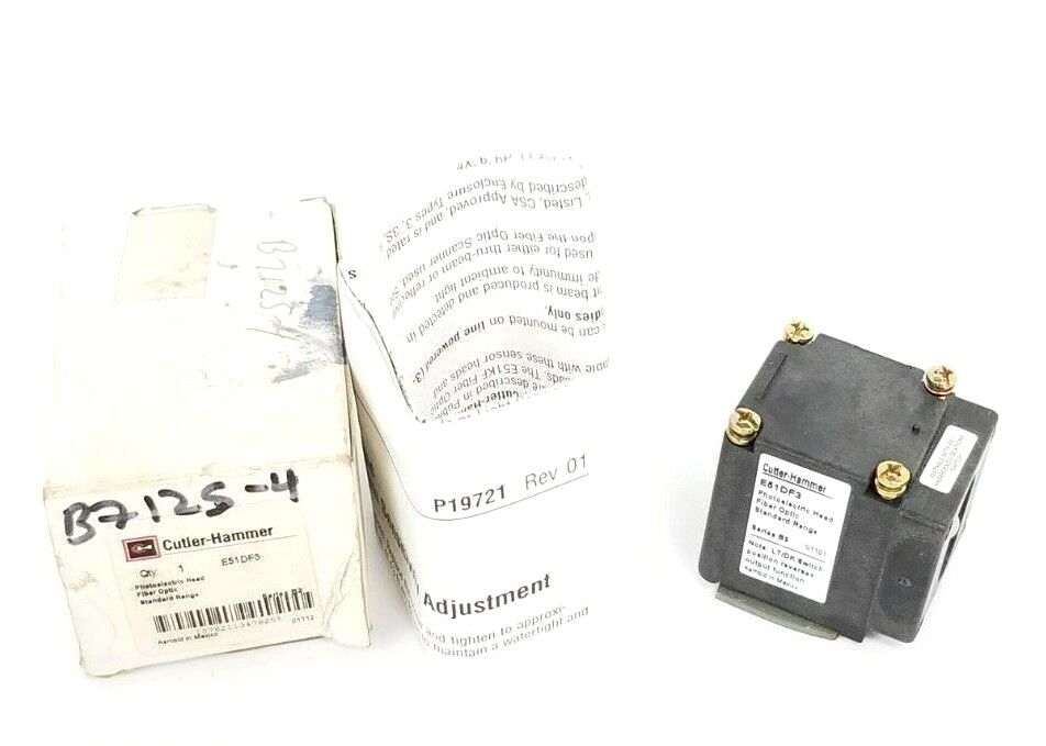 NIB CUTLER-HAMMER E51DF3 FIBER OPTIC PHOTOELECTRIC HEAD, SERIES B3