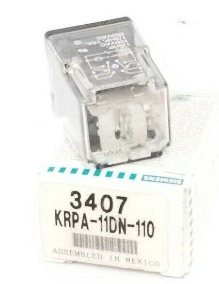 NIB SIEMENS POTTER & BRUMFIELD KRPA-11DN-110 RELAY, 3407, 110VDC, KRPA11DN110