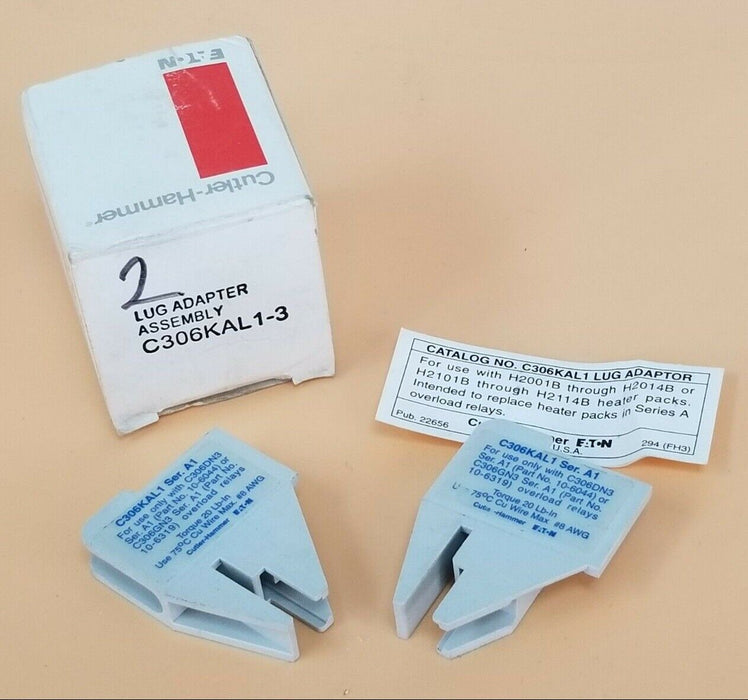 CUTLER-HAMMER C306KAL1-3B LUG ADAPTOR ASSEMBLIES C306KAL13B, SER. A1, (BOX OF 2)