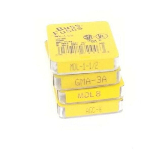 LOT OF 20 NEW BUSSMANN FUSES MDL-1-1/2, GMA-3A, MDL8, AGC-1/2