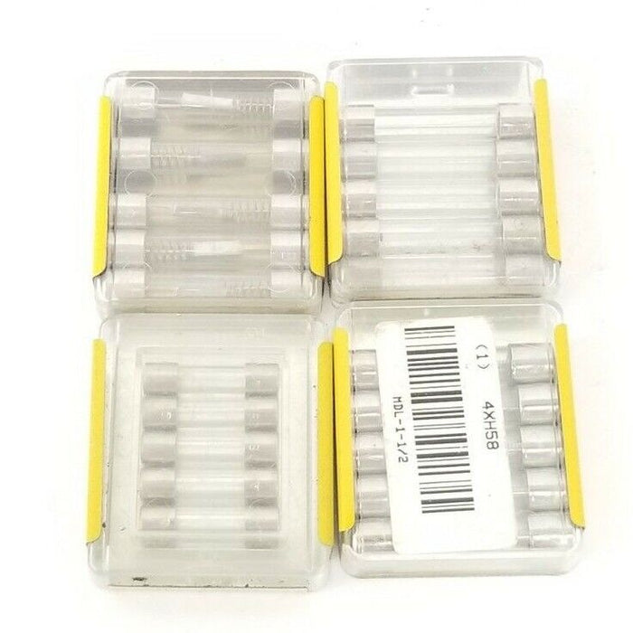 LOT OF 20 NEW BUSSMANN FUSES MDL-1-1/2, GMA-3A, MDL8, AGC-1/2