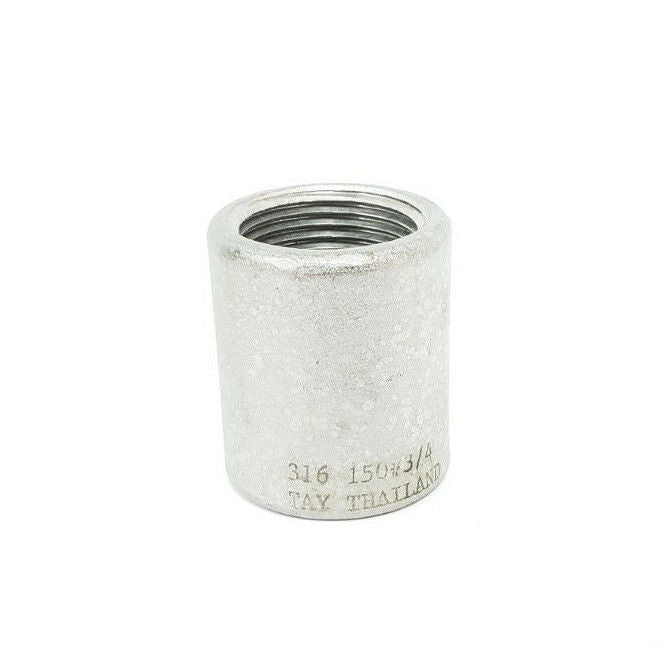 LOT OF 3 NEW GENERIC 316-150#-3/4 COUPLINGS, 316 STAINLESS STEEL, 150#, 3/4"