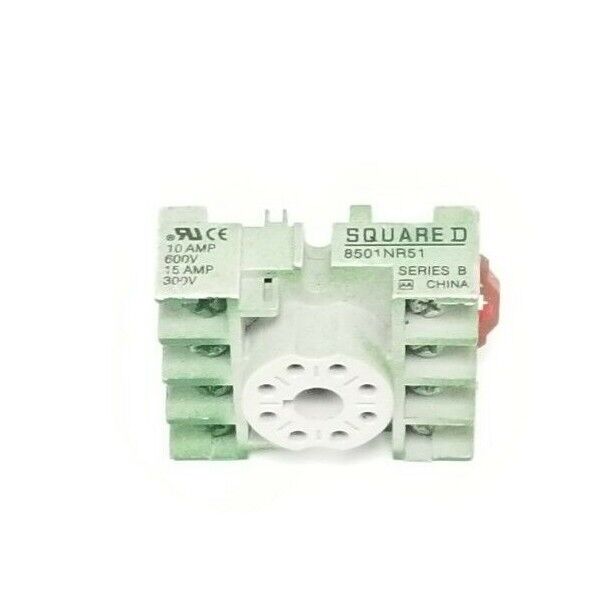 SQUARE D 8501-NR51 RELAY SOCKET 8501NR51, SER. B, 10AMP, 600V