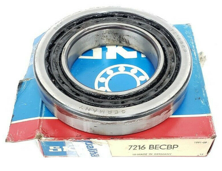 LOT OF 2 SKF 7216-BECBP ANGULAR CONTACT BEARINGS 80MM ID 140MM OD 26MM WIDE