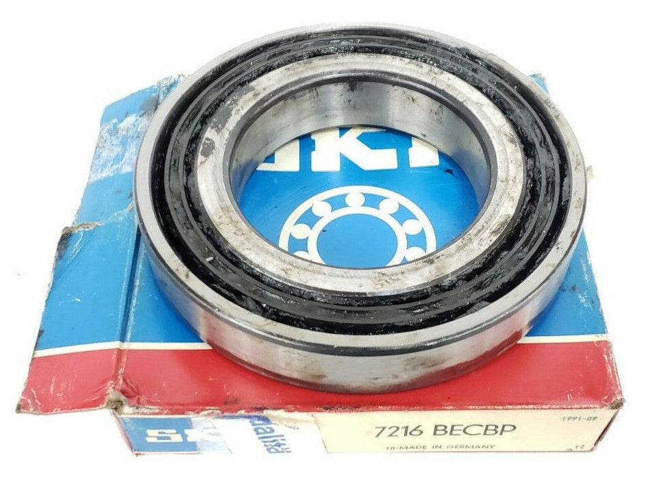 LOT OF 2 SKF 7216-BECBP ANGULAR CONTACT BEARINGS 80MM ID 140MM OD 26MM WIDE