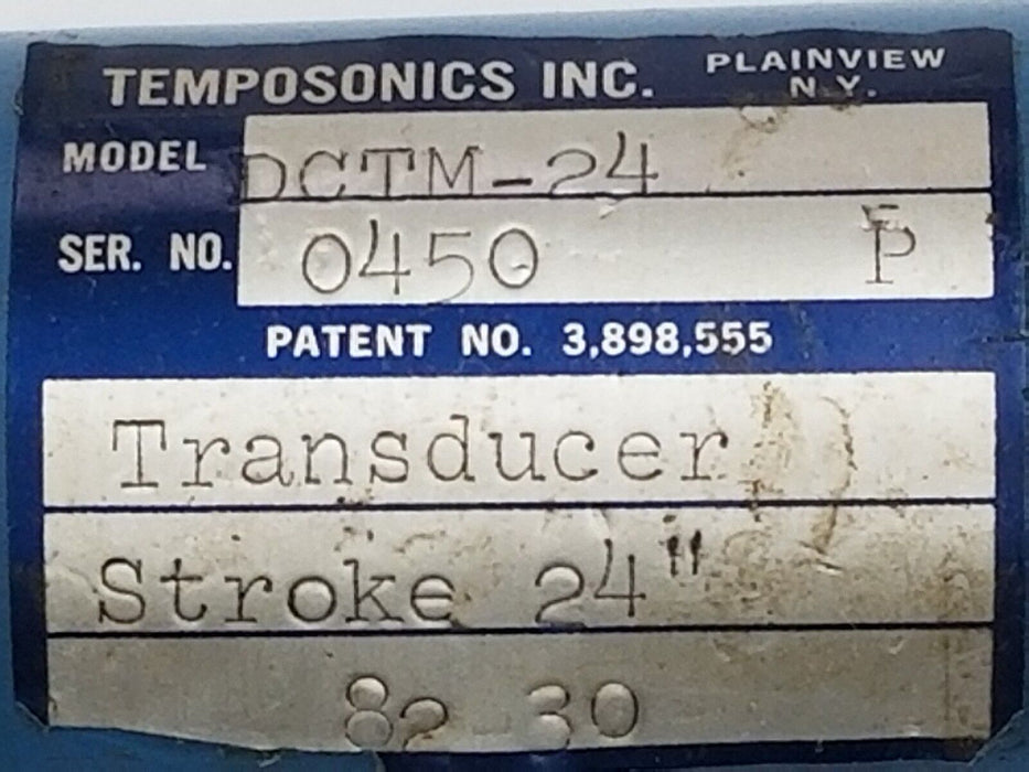 TEMPOSONICS INC. DCTM-24 TRANSDUCER 24'' STROKE 32'' IN. ROD 36-5/8'' IN. OAL