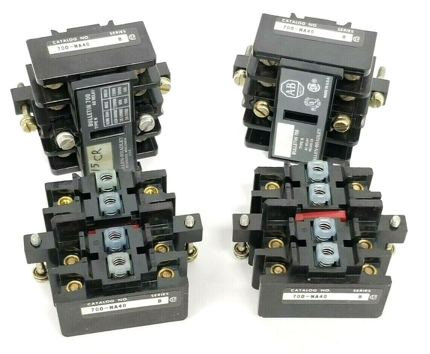 LOT OF 4 ALLEN BRADLEY 700-NA40 FRONT DECK CONTACT CARTRIDGES SER. B 700NA40