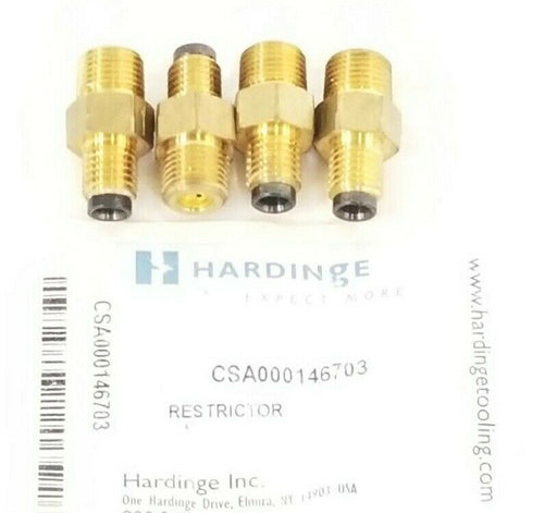 LOT OF 4 NEW IN BAG HARDINGE CSA000146703 RESTRICTORS FSB 3/0 1/4'' NPT