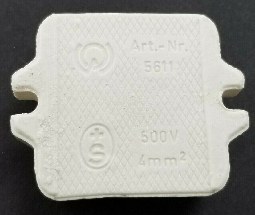LOT OF 6 NEW GENERIC ART.-NR. 5611 CERAMIC TERMINAL BLOCKS 500V 4mm2