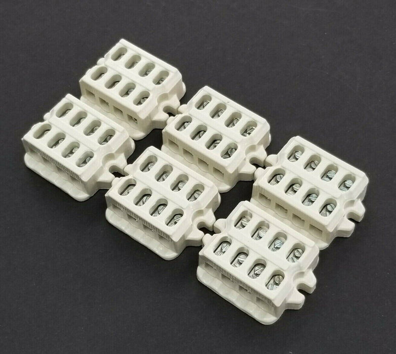 LOT OF 6 NEW GENERIC ART.-NR. 5611 CERAMIC TERMINAL BLOCKS 500V 4mm2