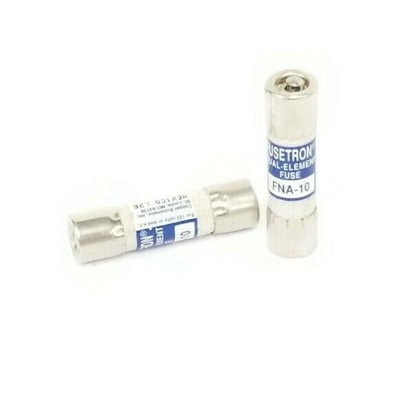 LOT OF 2 NEW FUSETRON FNA-10 DUAL-ELEMENT FUSES IR 10kA 125VAC FNA10