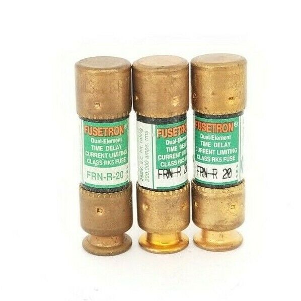 LOT OF 3 NEW COOPER BUSSMANN FRN-R-20 FUSETRON FUSES FRNR20 CLASS RK5
