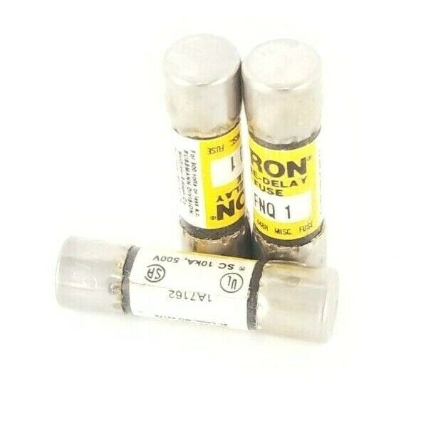LOT OF 3 NEW BUSSMANN FNQ-1 TRON TIME ELEMENT FUSES FNQ1