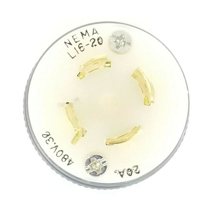 NEW HUBBELL / BRYANT 71620NP LOCKING PLUG 20A 480V L16-20 HBL2431 MALE 4 PIN