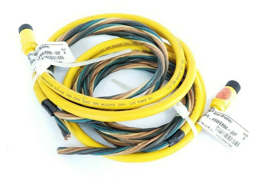 LOT OF 2 ALLEN BRADLEY 889R-F5WERM-20F PATCHCORDS SER. A 4A 250V 889RF5WERM20F