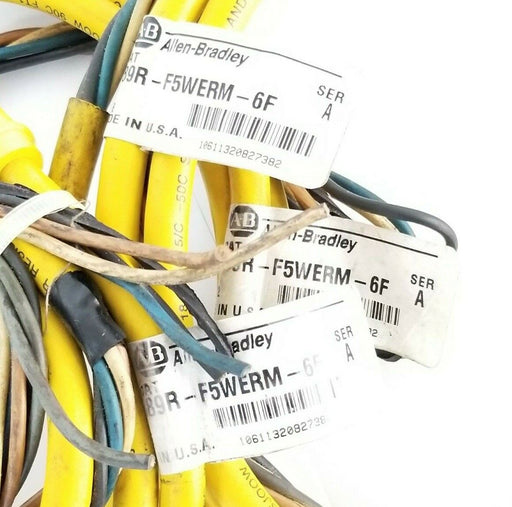 LOT OF 3 ALLEN BRADLEY 889R-F5WERM-6F PATCHCORDS SER. A 4A 250V 889RF5WERM6F