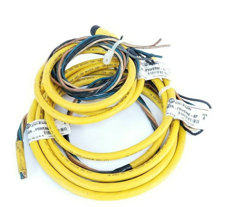LOT OF 3 ALLEN BRADLEY 889R-F5WERM-6F PATCHCORDS SER. A 4A 250V 889RF5WERM6F