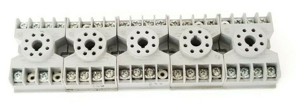 LOT OF 5 POTTER & BRUMFIELD 27E122 RELAY SOCKETS 10A 300V