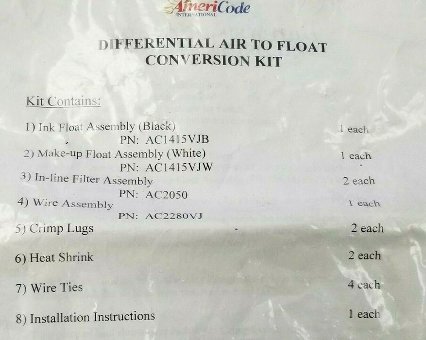 NEW AMERICODE DIFFERENTIAL AIR-FLOAT CONVERSION KIT AC1415VJB AC1415VJW AC2050