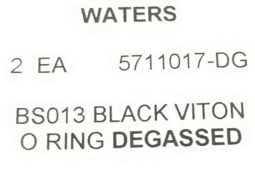 LOT OF 2 NEW WATERS 5711321-DG 12MM X 1.5MM BLACK VITON O-RINGS DEGASSED