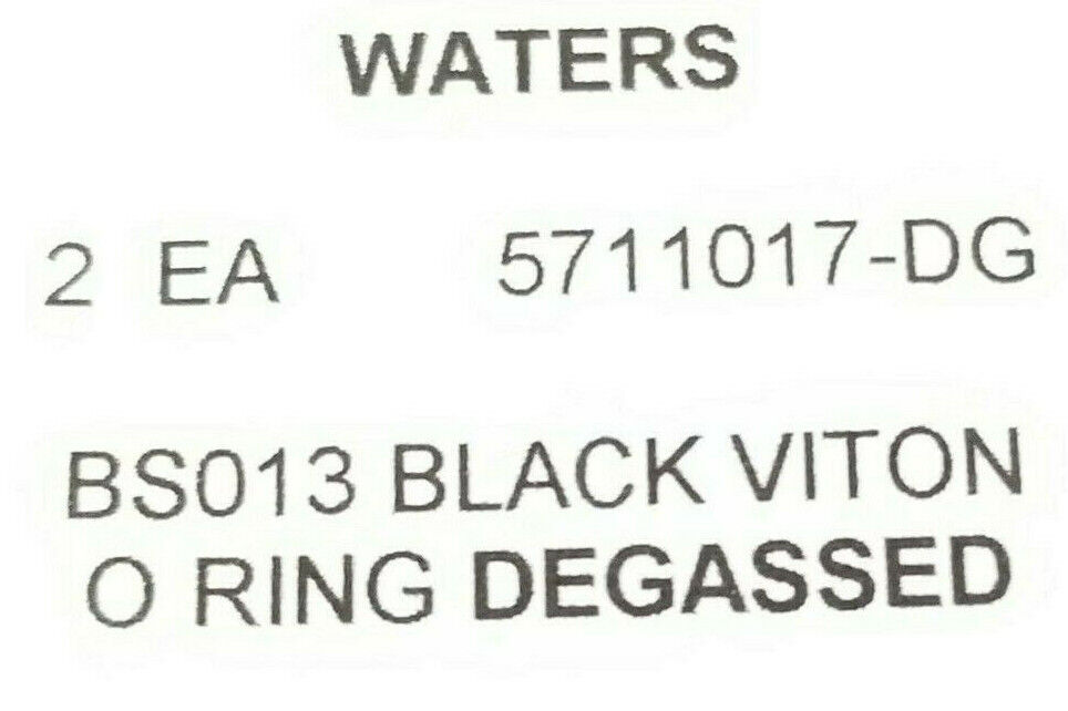 LOT OF 2 NEW WATERS 5711321-DG 12MM X 1.5MM BLACK VITON O-RINGS DEGASSED
